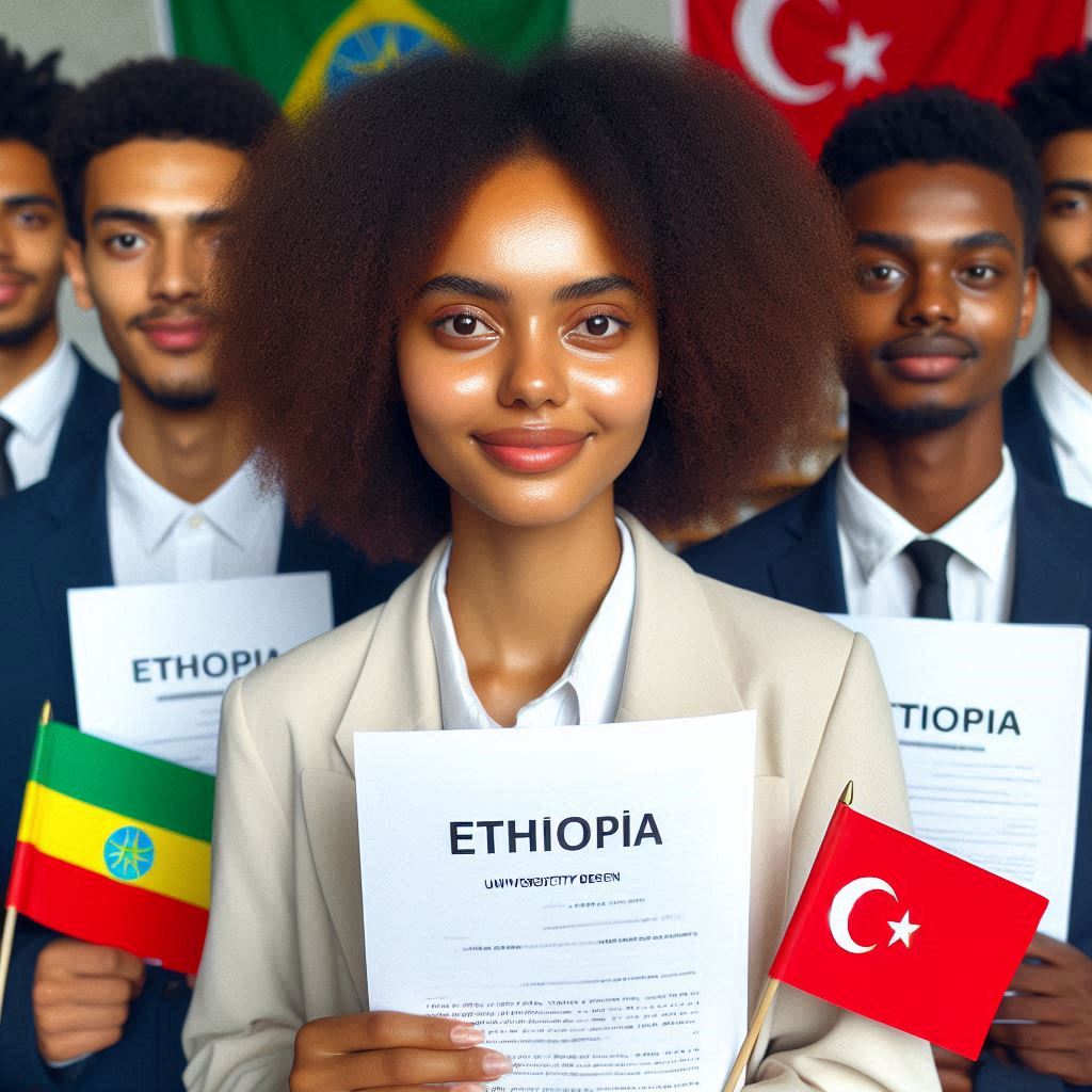 Ethiopian Students Receiving Turkish Visa