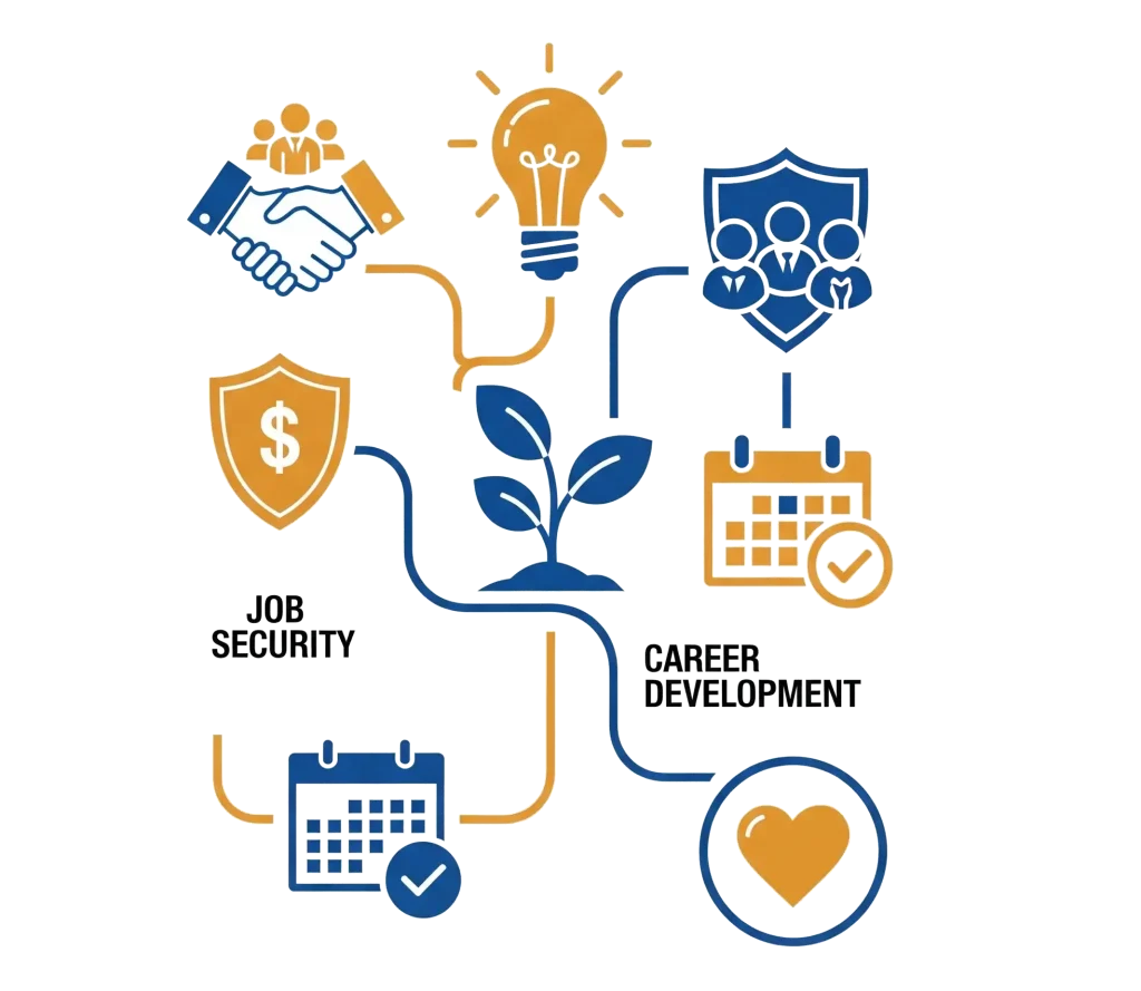 Illustration of advantages for employee copy