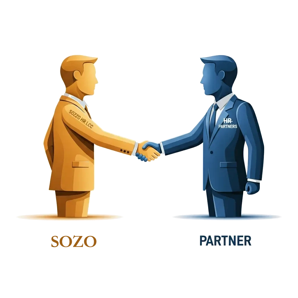 Sozo HR LLC Representative Shaking hands with a partner